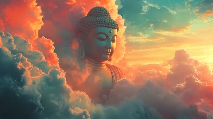 Buddha in the clouds