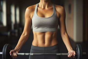 Barbell exercises sports gym weightlifting.