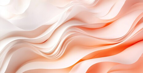 Wall Mural - Abstract Wavy Background in Orange and White