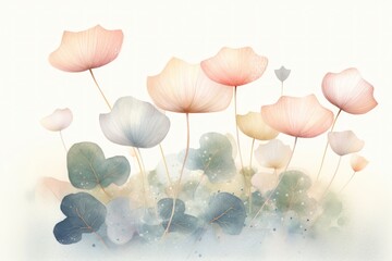 Poster - Delicate watercolor flowers illustration