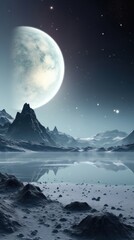 Wall Mural - Space moon landscape astronomy.