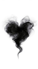 Wall Mural - Abstract smoke black heart white background.