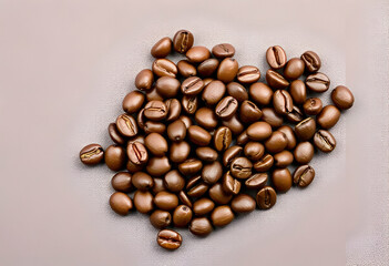 Roasted coffee beans on a textured background