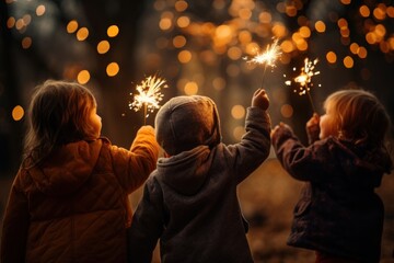 Poster - Sparkler outdoors sparks joy.