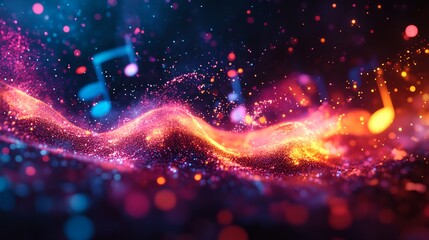 Poster - a colorful abstract background with a blurry wave of light