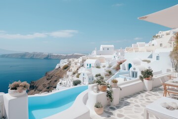 Canvas Print - Santorini day architecture tranquility.