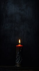 Canvas Print - Candle in a dark room fire spirituality architecture.