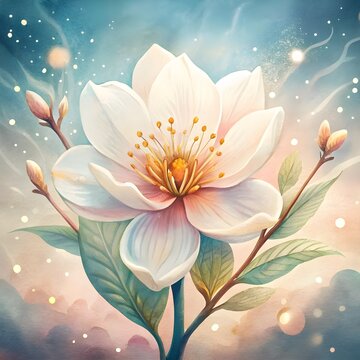 spring card for the vernal equinox with a delicate