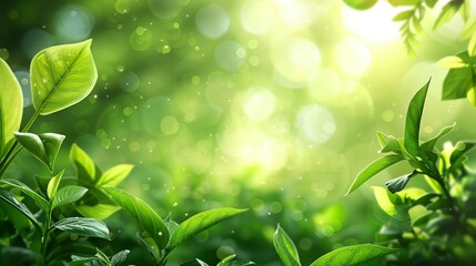 Wall Mural - a close up of a green leafy plant with sunlight