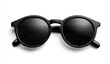 © VISUAL BACKGROUND - A pair of black sunglasses on a white background