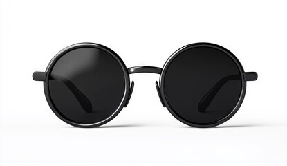 A pair of black sunglasses on a white background