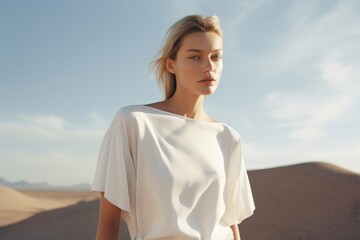 Wall Mural - desert adult white woman.