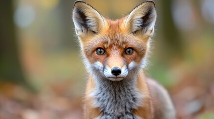 Playful young fox with vibrant fur and curious eyes, 