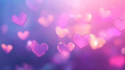 Poster - Romantic background with soft pink and purple hues, 