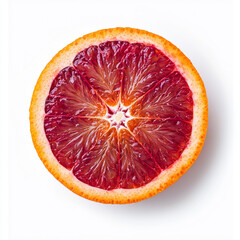 Wall Mural - A cut red orange on a white background