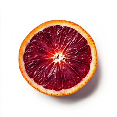 Wall Mural - A cut red orange on a white background