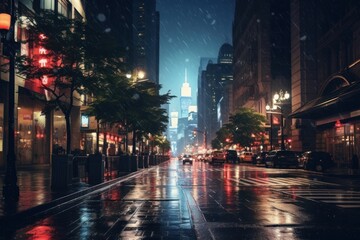 Canvas Print - Rainy season in the city architecture metropolis cityscape.