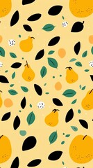 Sticker - Fruit pattern backgrounds plant.