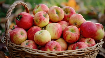 Canvas Print - A Basket of Freshly Picked Apples