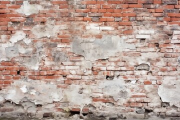 Sticker - Damaged brick wall architecture backgrounds building.