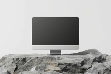 Canvas Print - Desktop computer screen mockup electronics television hardware.