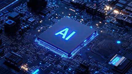 Poster - A powerful processor chip with the word 