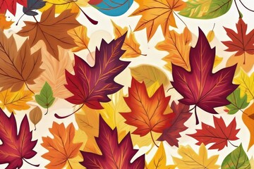 autumn leaves seamless pattern