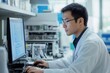 © Tapanut - Focused scientist working on computer in lab, analyzing data and conducting research for innovative medical solutions.