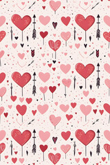 Poster - seamless pattern with hearts