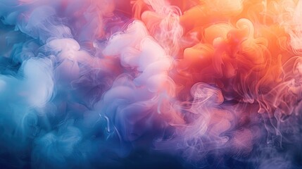 Poster - Swirling clouds of smoke in vibrant colors. Generative AI.