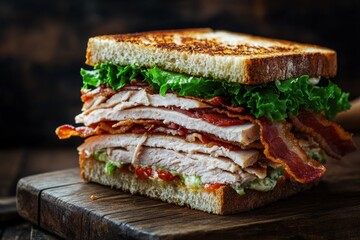 Canvas Print - Delicious Turkey and Bacon Sandwich