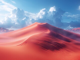 Poster - Majestic Red Sand Dunes Under a Blue Sky