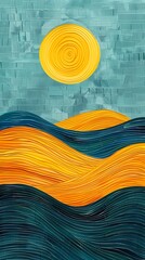 Wall Mural - sun and sea illustration poster background