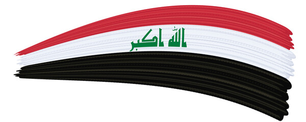 Wall Mural - iraq flag with paint strokes