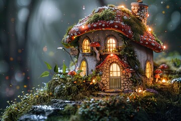 Poster - Enchanted Mushroom House