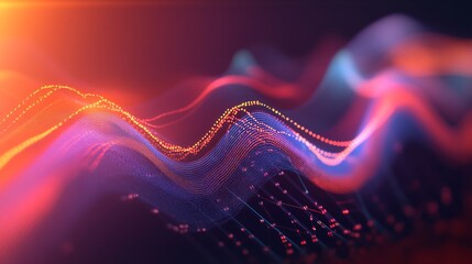 Poster - An abstract financial graph with dynamic curves and gradients, illustrating market trends and economic data in a visually engaging way.