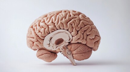 Poster - An educational diagram of the human brain with major parts and functions labeled, set against a simple white background for clear, informative presentation.