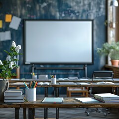 Sticker - Classroom Interior with Whiteboard