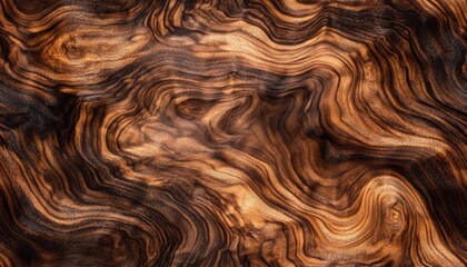 Wall Mural - Abstract wood texture background with wavy patterns in rich brown and orange tones, ideal for design and interior decor projects.