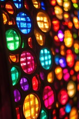 Poster - Close-up of colorful light in building