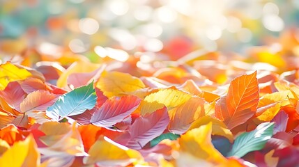 Wall Mural - Vibrant Autumn Leaves Background