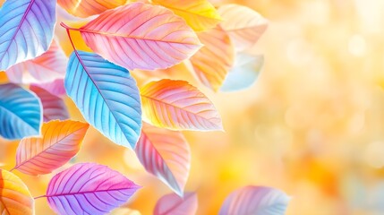 Wall Mural - Vibrant Autumn Leaves on a Sunny Background