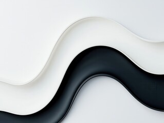 Canvas Print - Abstract black and white wave background.