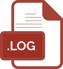 LOG File extension icon color fill rounded corners inside transparent