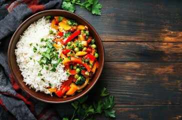 Wall Mural - Delicious Asian Rice with Vegetables