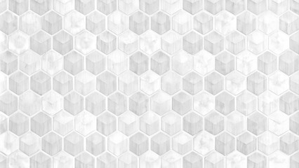 Poster - Hexagon of wood pattern background. Old wooden texture in honeycomb form of tiles, consisting of a set of hexagonal plates. Abstract white hexagon concept background.