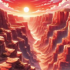 Wall Mural - Red Gorge Sunset Spectacle