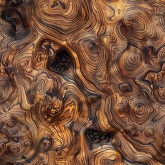 Canvas Print - High-resolution close-up image of intricately detailed wood grain patterns, showcasing natural textures and unique swirling designs.