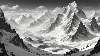 Poster - swiss mountains landscape, ai generated