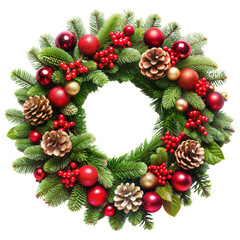 christmas wreath isolated on white